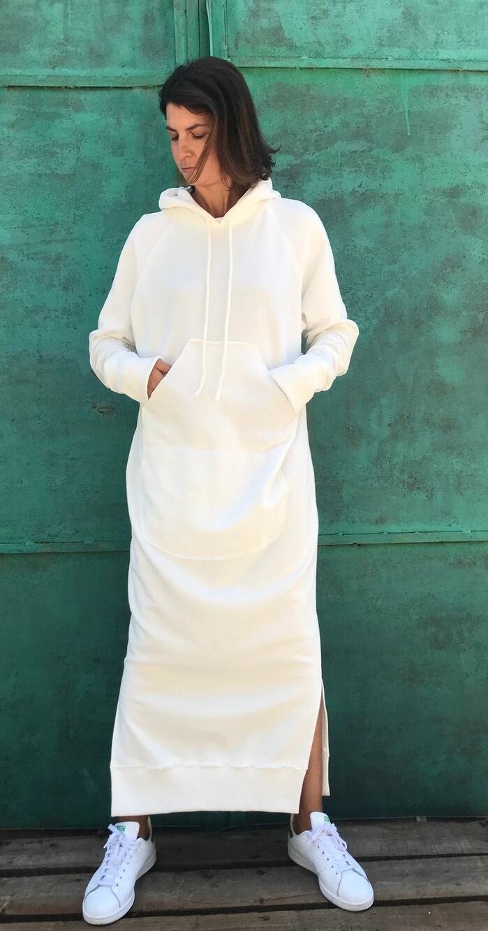 M Hoodie Dress Sweatshirt Minimalist Sporty Chic Streetwear Doroteyya Tsarska
